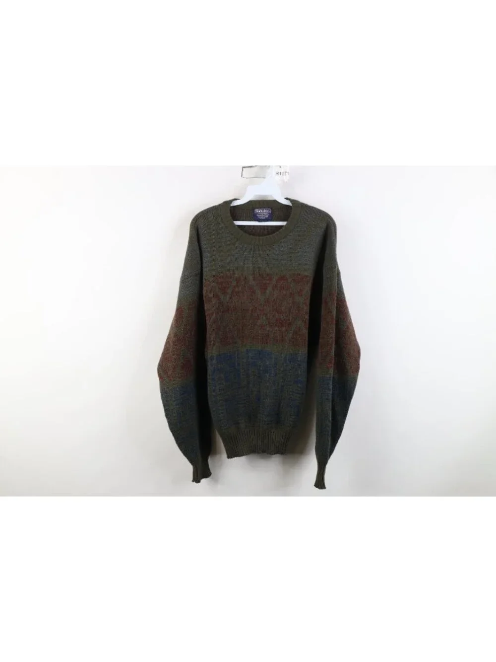 Vtg 90s Streetwear Mens Medium Fair Isle Argyle Diamond Knit Crewneck Sweater